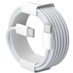 5-Pack 60W USB-C to USB-C Fast Charging Cable with Durable Nylon Braided Design