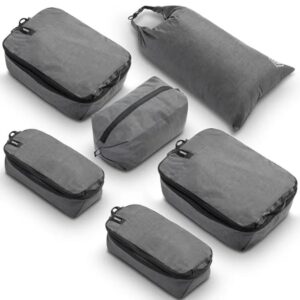 6-Piece Compression Packing Cubes Set with Laundry and Shoe Storage Bags