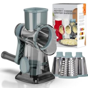 3-in-1 Manual Rotary Cheese Grater and Vegetable Slicer