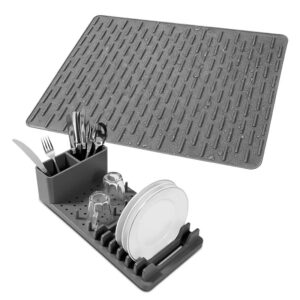 Foldable Non-Slip Silicone Dish Drying Mat for Kitchen Counter and Tableware