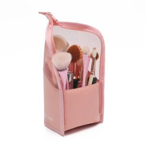 Clear Zipper Cosmetic Travel Bag with Expandable Design and Makeup Organizer Storage
